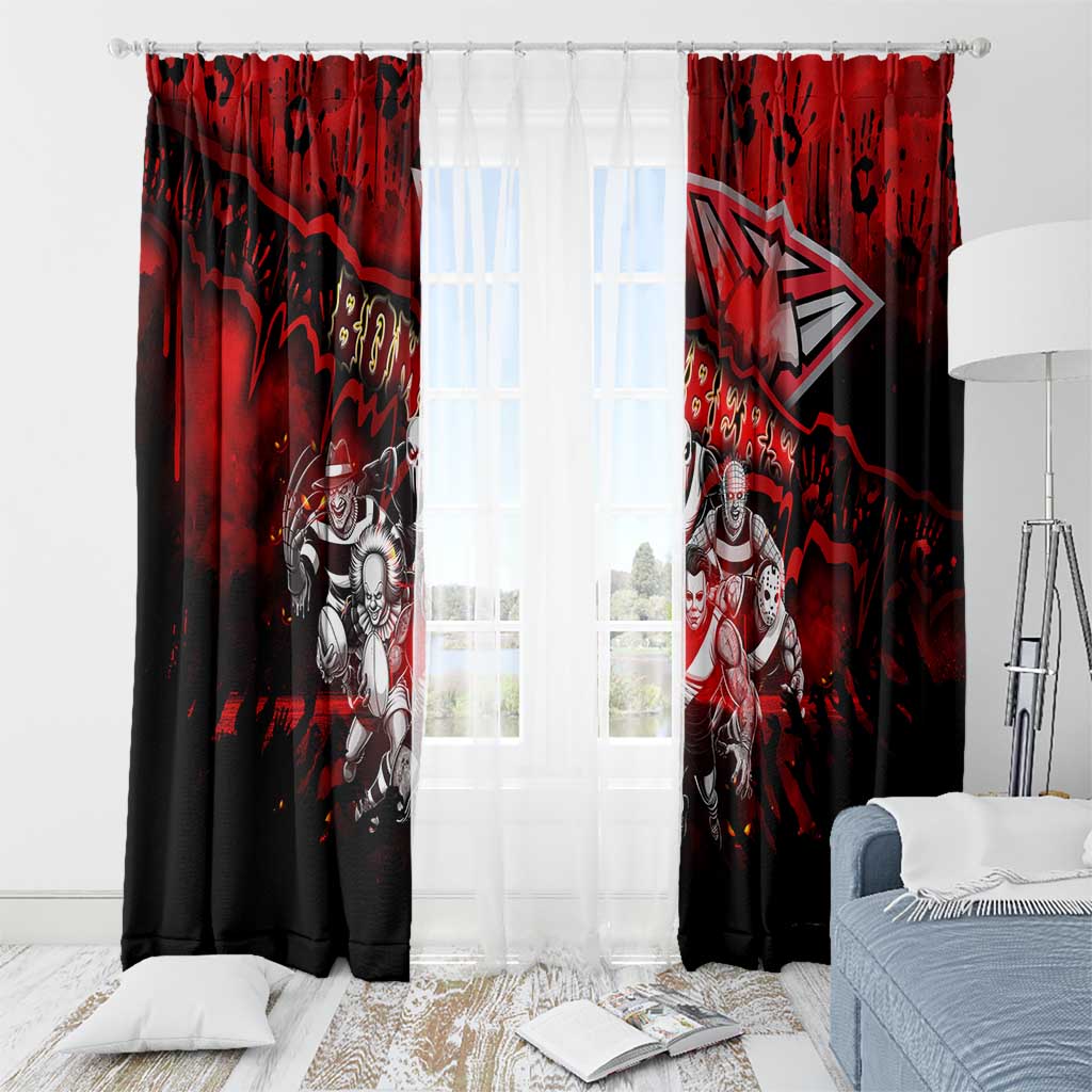 Step Into Horror Domain Bombers Football Window Curtain Halloween Horror Movie Characters - Aussie Hoodie