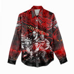 Step Into Horror Domain Bombers Football Women Casual Shirt Halloween Horror Movie Characters - Aussie Hoodie