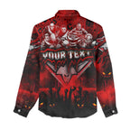 Step Into Horror Domain Bombers Football Women Casual Shirt Halloween Horror Movie Characters - Aussie Hoodie