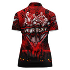 Step Into Horror Domain Bombers Football Women Polo Shirt Halloween Horror Movie Characters - Aussie Hoodie