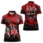 Step Into Horror Domain Bombers Football Women Polo Shirt Halloween Horror Movie Characters - Aussie Hoodie