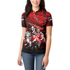 Step Into Horror Domain Bombers Football Women Polo Shirt Halloween Horror Movie Characters - Aussie Hoodie
