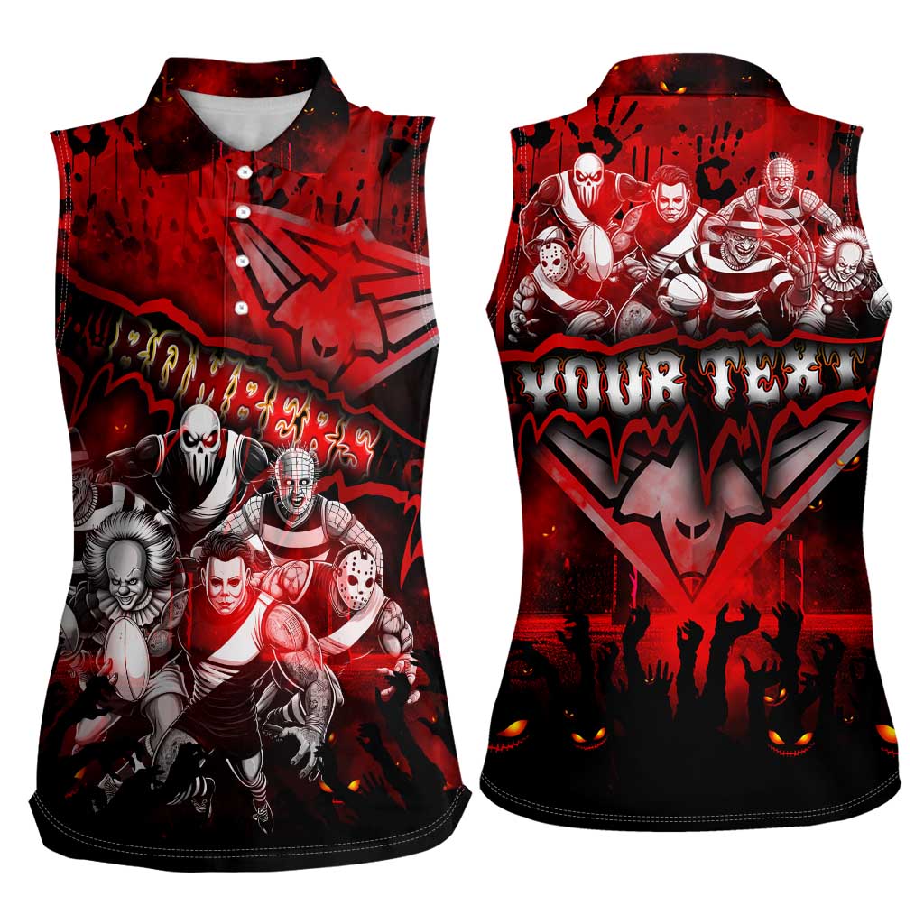 Step Into Horror Domain Bombers Football Women Sleeveless Polo Shirt Halloween Horror Movie Characters - Aussie Hoodie