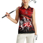 Step Into Horror Domain Bombers Football Women Sleeveless Polo Shirt Halloween Horror Movie Characters - Aussie Hoodie