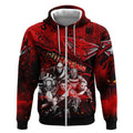 Step Into Horror Domain Bombers Football Zip Hoodie Halloween Horror Movie Characters - Aussie Hoodie