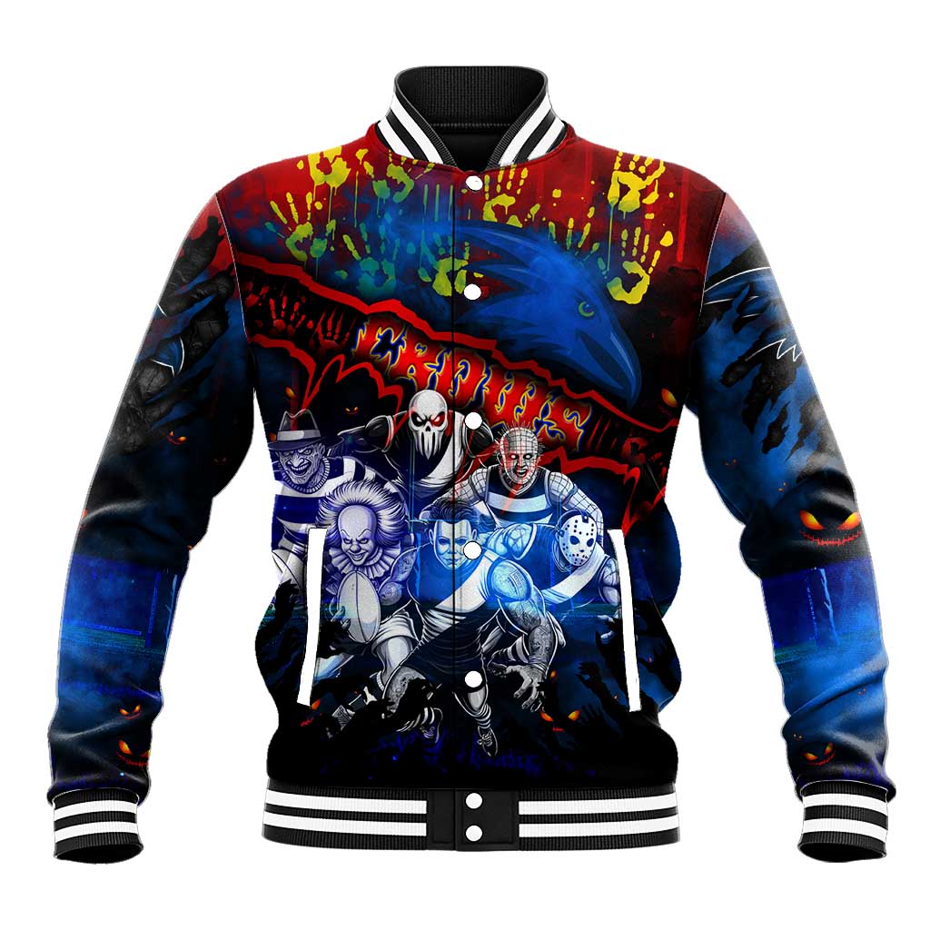 Step Into Horror Domain Crows Football Baseball Jacket Halloween Horror Movie Characters - Aussie Hoodie