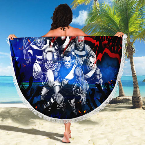 Step Into Horror Domain Crows Football Beach Blanket Halloween Horror Movie Characters - Aussie Hoodie