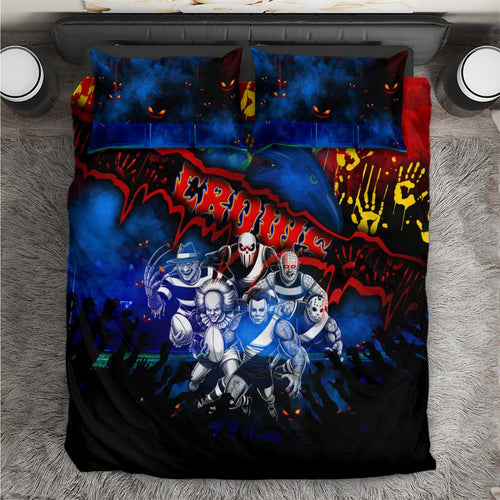 Step Into Horror Domain Crows Football Bedding Set Halloween Horror Movie Characters - Aussie Hoodie