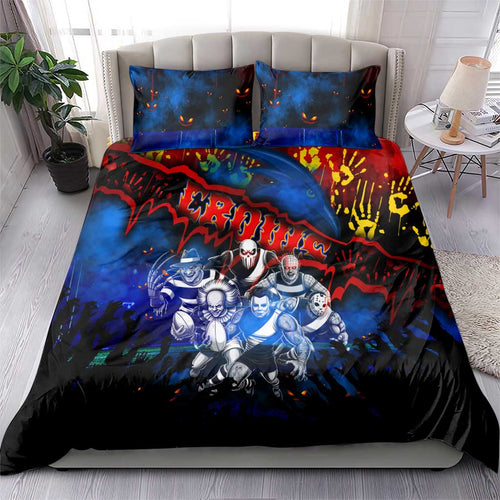 Step Into Horror Domain Crows Football Bedding Set Halloween Horror Movie Characters - Aussie Hoodie