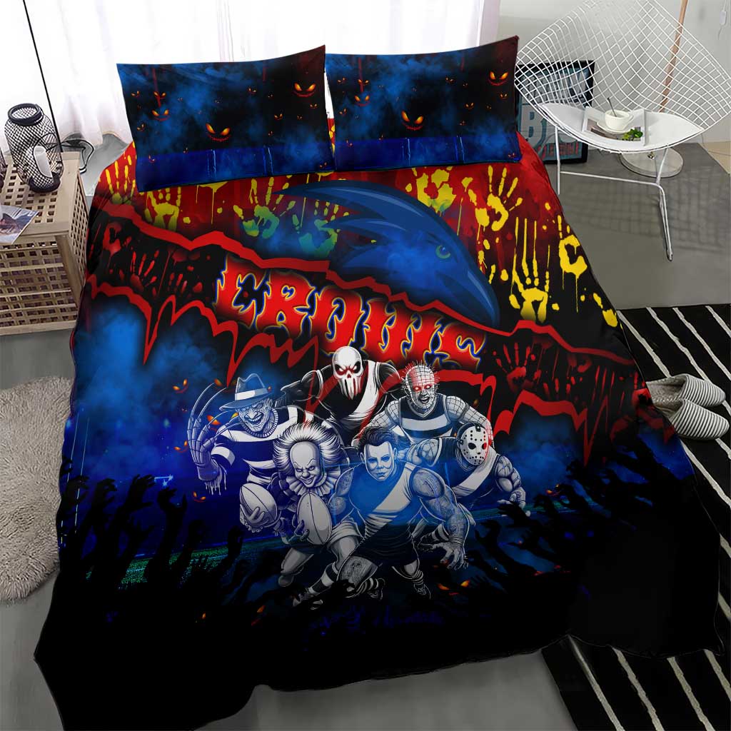 Step Into Horror Domain Crows Football Bedding Set Halloween Horror Movie Characters - Aussie Hoodie