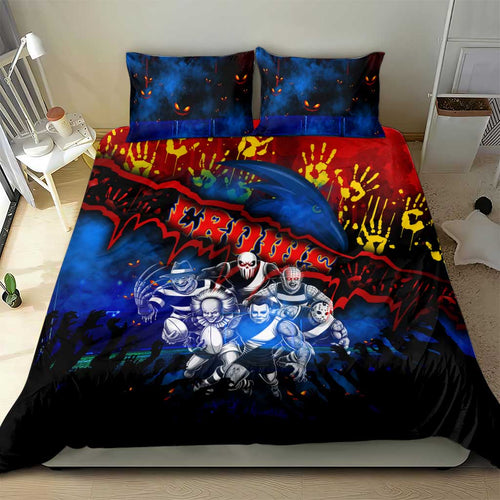 Step Into Horror Domain Crows Football Bedding Set Halloween Horror Movie Characters - Aussie Hoodie