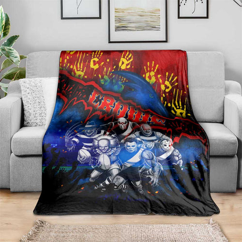 Step Into Horror Domain Crows Football Blanket Halloween Horror Movie Characters - Aussie Hoodie