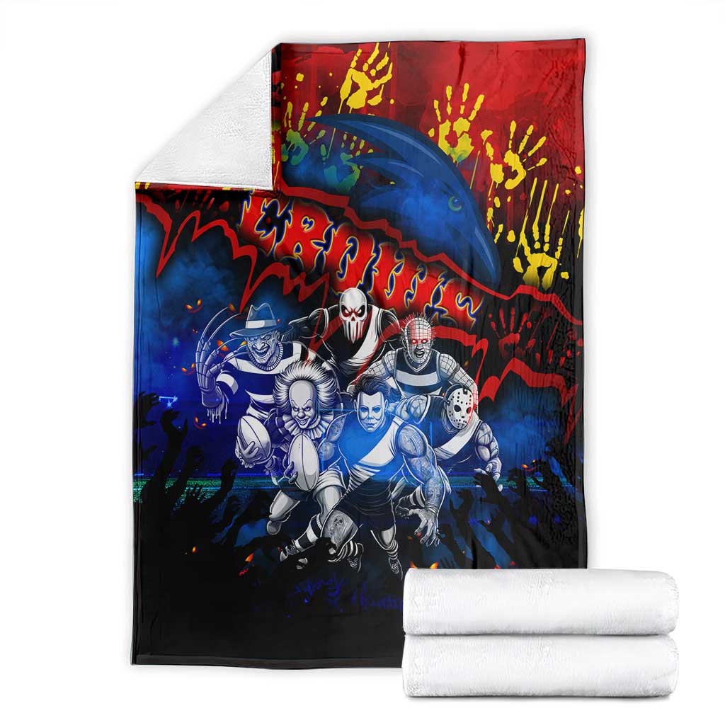Step Into Horror Domain Crows Football Blanket Halloween Horror Movie Characters - Aussie Hoodie