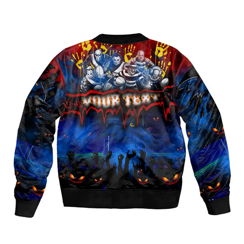 Step Into Horror Domain Crows Football Bomber Jacket Halloween Horror Movie Characters - Aussie Hoodie