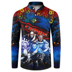 Step Into Horror Domain Crows Football Button Sweatshirt Halloween Horror Movie Characters - Aussie Hoodie