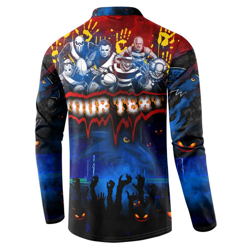 Step Into Horror Domain Crows Football Button Sweatshirt Halloween Horror Movie Characters - Aussie Hoodie