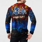 Step Into Horror Domain Crows Football Button Sweatshirt Halloween Horror Movie Characters - Aussie Hoodie