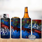 Step Into Horror Domain Crows Football 4 in 1 Can Cooler Tumbler Halloween Horror Movie Characters - Aussie Hoodie