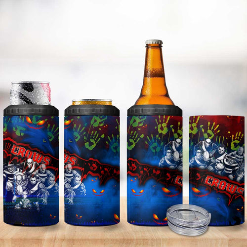 Step Into Horror Domain Crows Football 4 in 1 Can Cooler Tumbler Halloween Horror Movie Characters - Aussie Hoodie