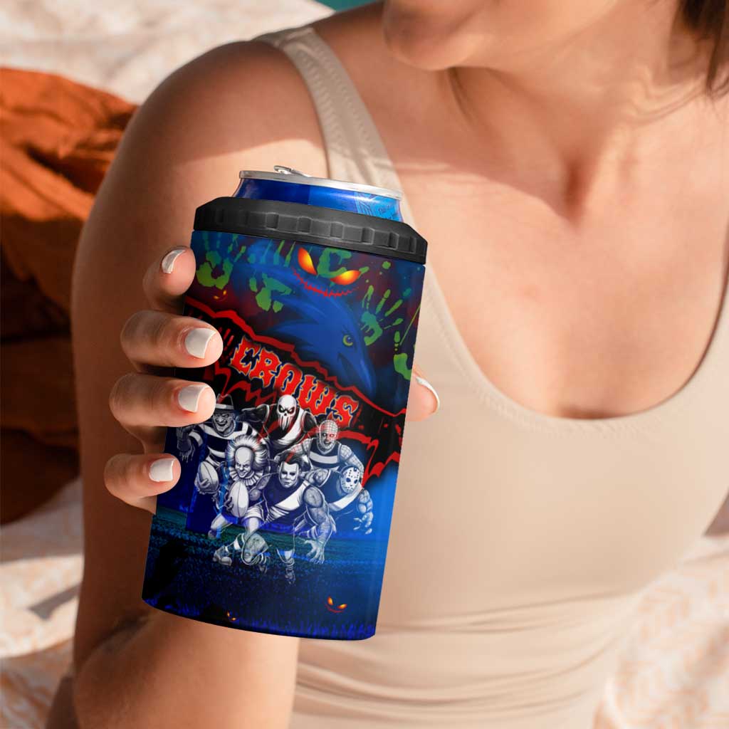 Step Into Horror Domain Crows Football 4 in 1 Can Cooler Tumbler Halloween Horror Movie Characters - Aussie Hoodie