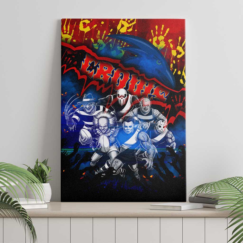 Step Into Horror Domain Crows Football Canvas Wall Art Halloween Horror Movie Characters - Aussie Hoodie