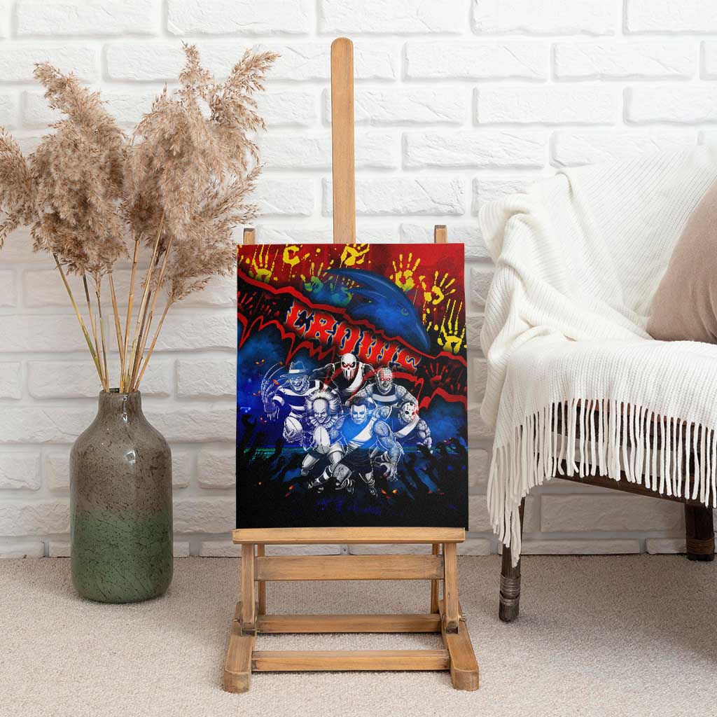 Step Into Horror Domain Crows Football Canvas Wall Art Halloween Horror Movie Characters - Aussie Hoodie