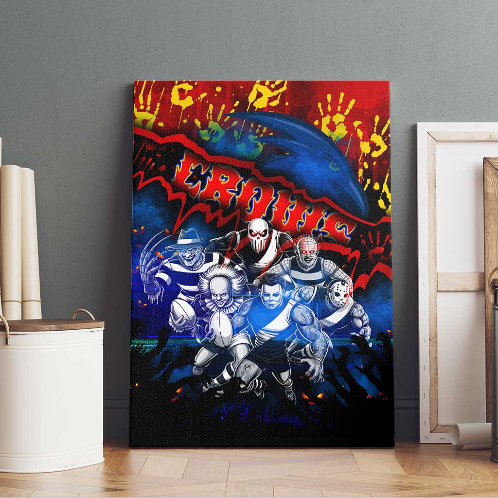 Step Into Horror Domain Crows Football Canvas Wall Art Halloween Horror Movie Characters - Aussie Hoodie