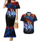 Step Into Horror Domain Crows Football Couples Matching Mermaid Dress and Hawaiian Shirt Halloween Horror Movie Characters - Aussie Hoodie