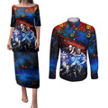 Step Into Horror Domain Crows Football Couples Matching Puletasi and Long Sleeve Button Shirt Halloween Horror Movie Characters - Aussie Hoodie
