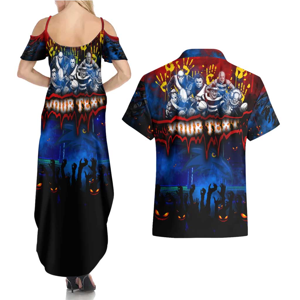 Step Into Horror Domain Crows Football Couples Matching Summer Maxi Dress and Hawaiian Shirt Halloween Horror Movie Characters - Aussie Hoodie