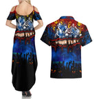 Step Into Horror Domain Crows Football Couples Matching Summer Maxi Dress and Hawaiian Shirt Halloween Horror Movie Characters - Aussie Hoodie