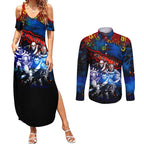 Step Into Horror Domain Crows Football Couples Matching Summer Maxi Dress and Long Sleeve Button Shirt Halloween Horror Movie Characters - Aussie Hoodie