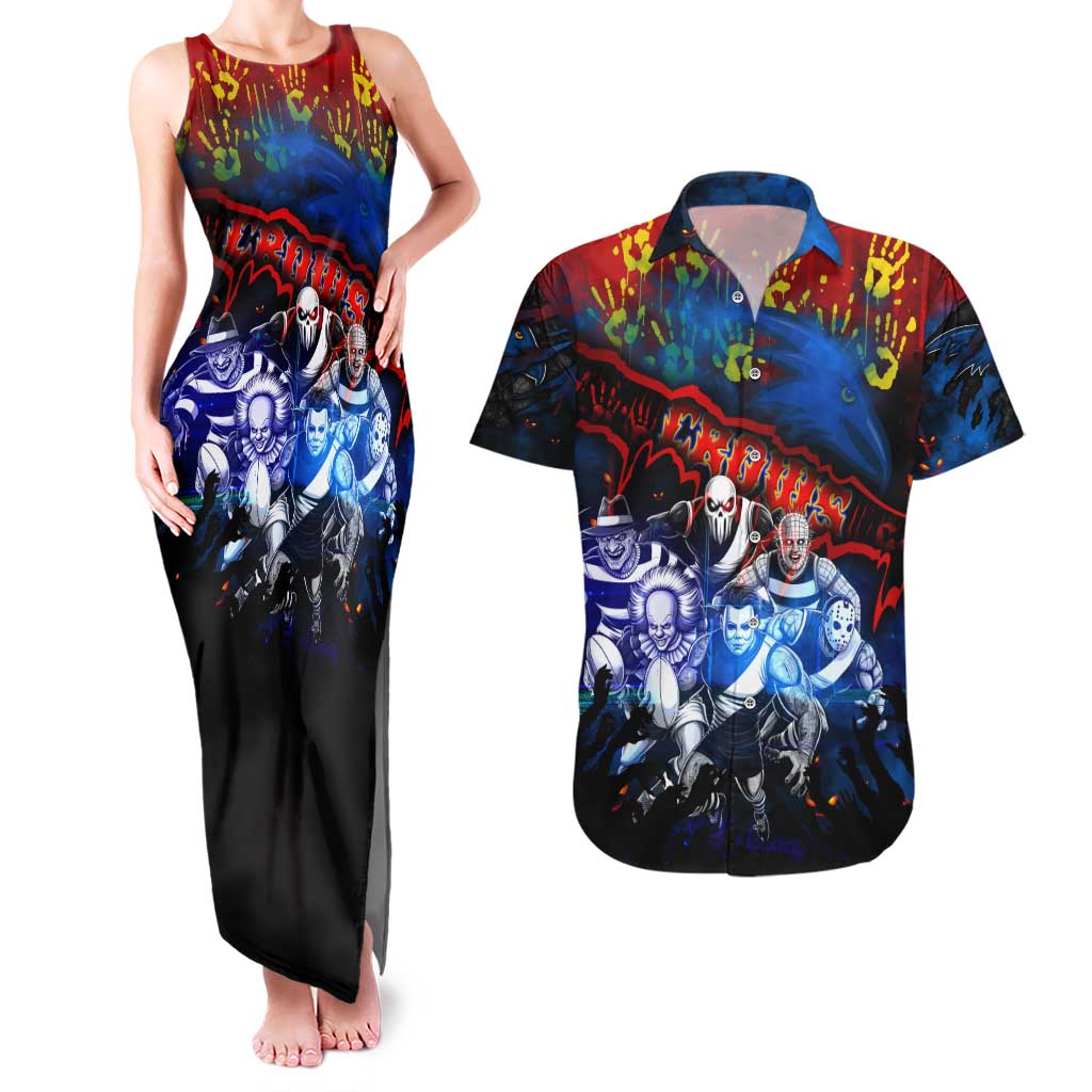 Step Into Horror Domain Crows Football Couples Matching Tank Maxi Dress and Hawaiian Shirt Halloween Horror Movie Characters - Aussie Hoodie
