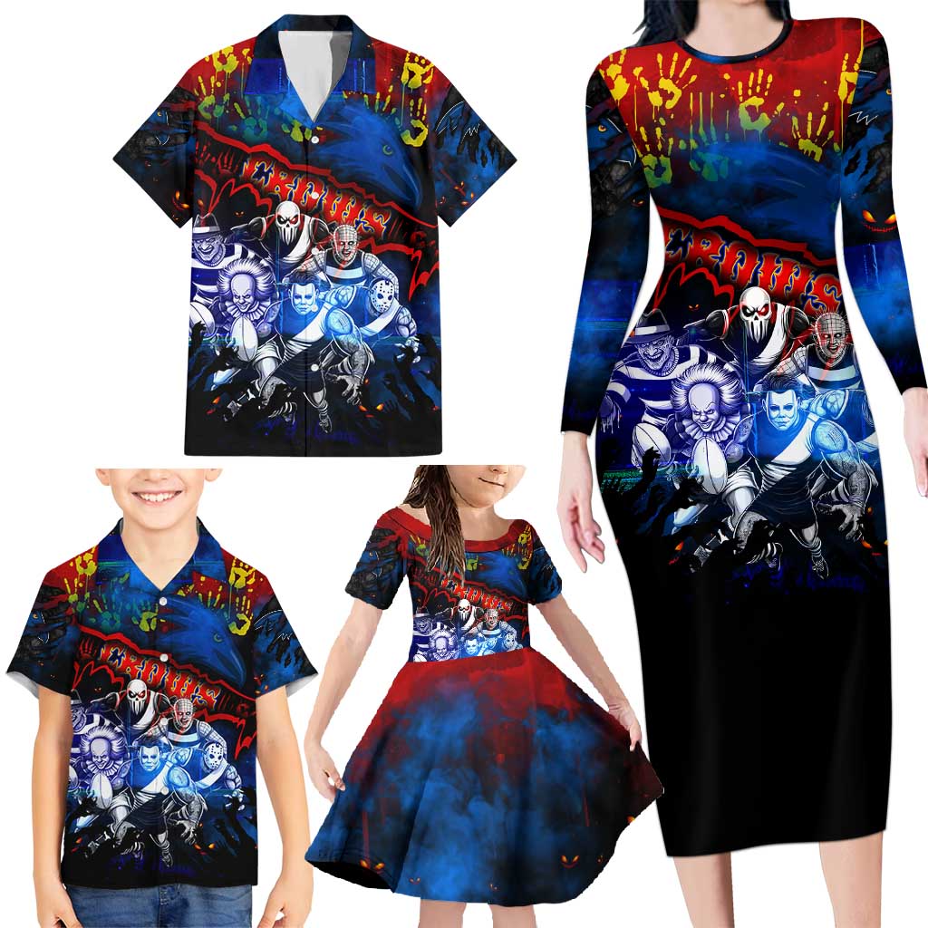 Step Into Horror Domain Crows Football Family Matching Long Sleeve Bodycon Dress and Hawaiian Shirt Halloween Horror Movie Characters - Aussie Hoodie