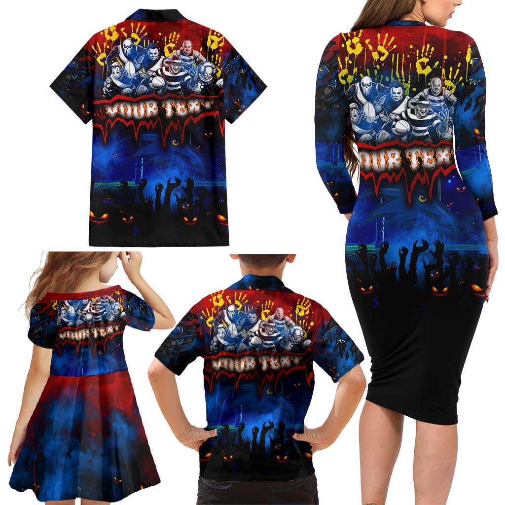 Step Into Horror Domain Crows Football Family Matching Long Sleeve Bodycon Dress and Hawaiian Shirt Halloween Horror Movie Characters - Aussie Hoodie