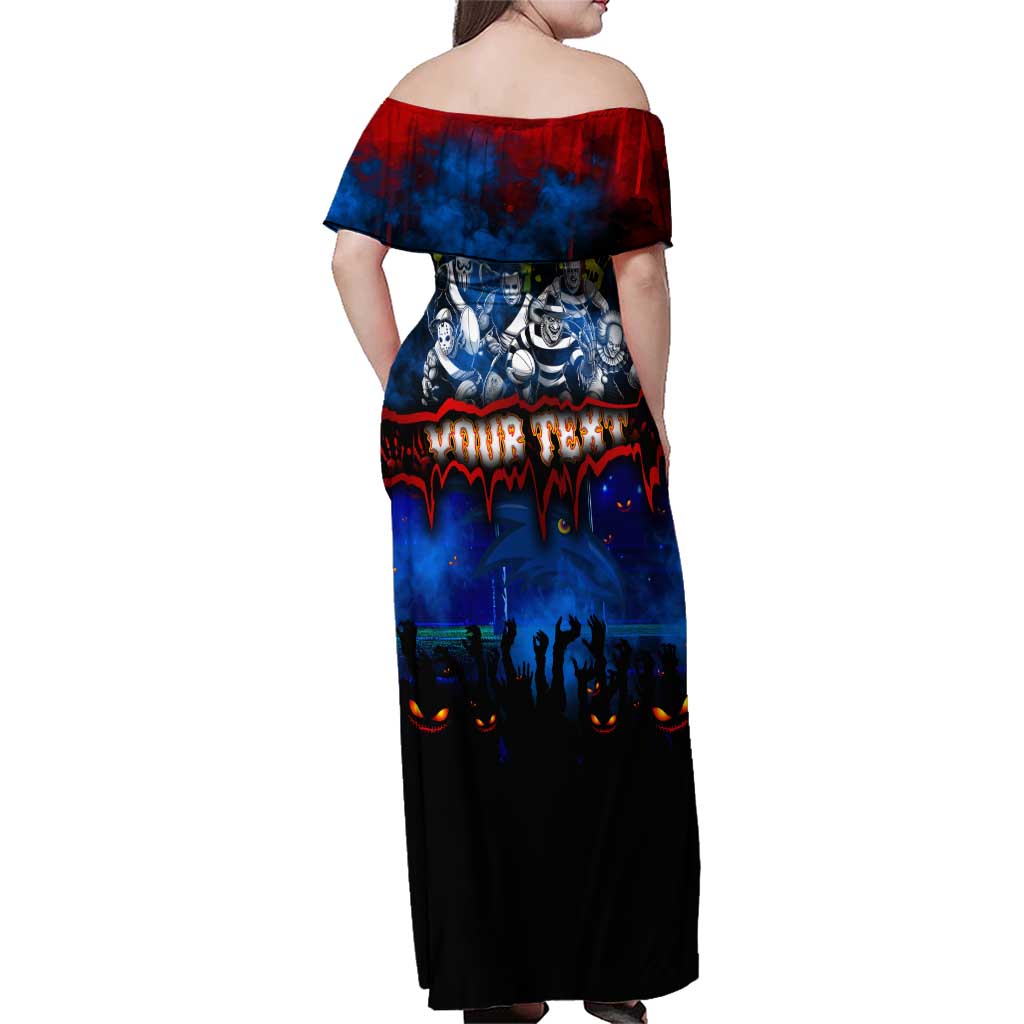 Step Into Horror Domain Crows Football Family Matching Off Shoulder Maxi Dress and Hawaiian Shirt Halloween Horror Movie Characters - Aussie Hoodie