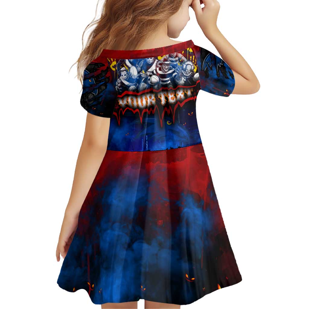 Step Into Horror Domain Crows Football Family Matching Off Shoulder Short Dress and Hawaiian Shirt Halloween Horror Movie Characters - Aussie Hoodie