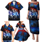 Step Into Horror Domain Crows Football Family Matching Puletasi and Hawaiian Shirt Halloween Horror Movie Characters - Aussie Hoodie