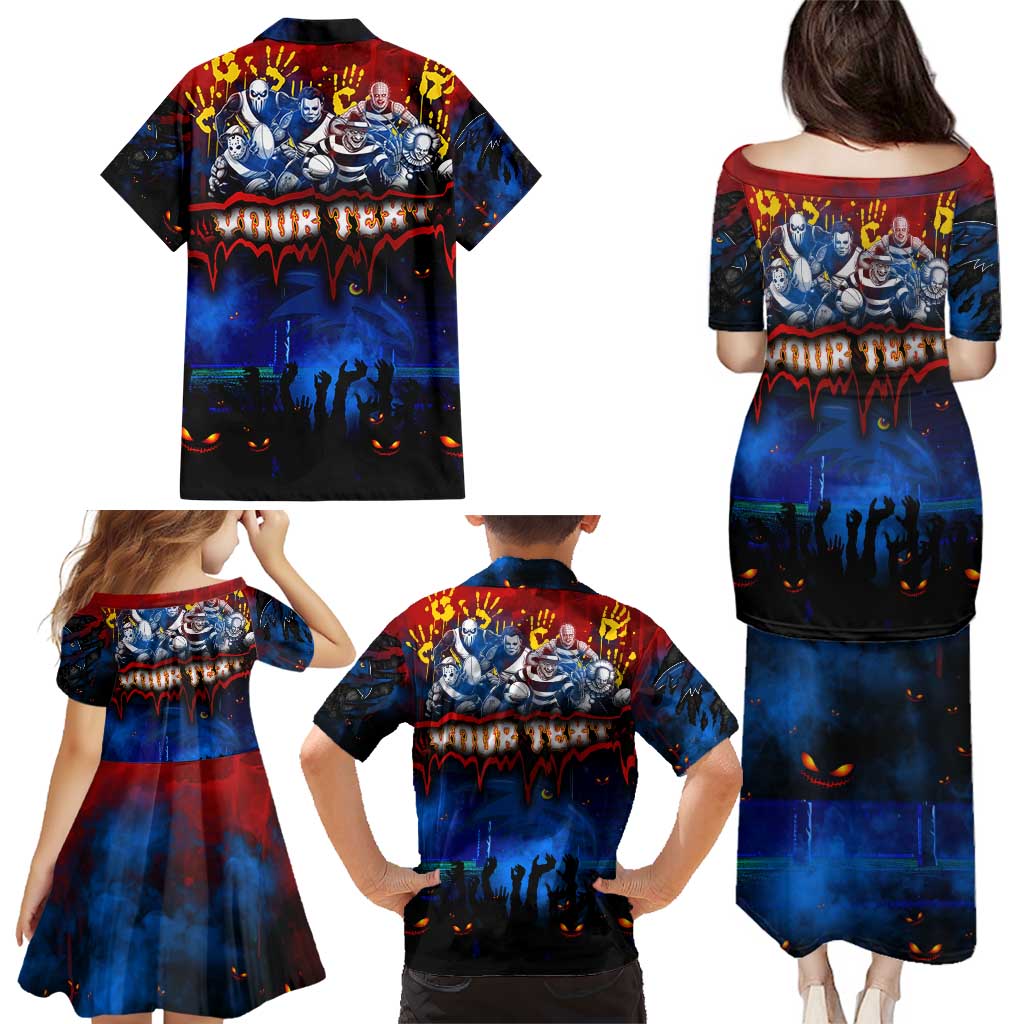 Step Into Horror Domain Crows Football Family Matching Puletasi and Hawaiian Shirt Halloween Horror Movie Characters - Aussie Hoodie