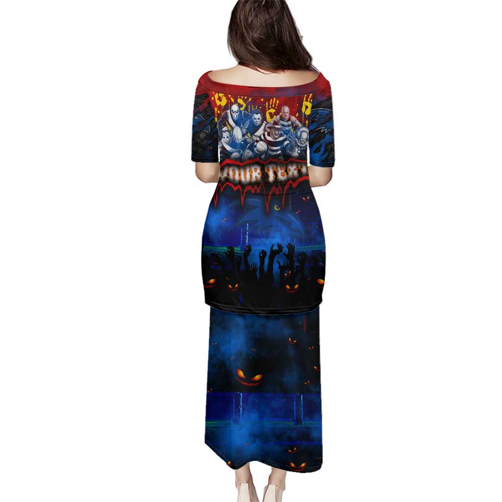 Step Into Horror Domain Crows Football Family Matching Puletasi and Hawaiian Shirt Halloween Horror Movie Characters - Aussie Hoodie