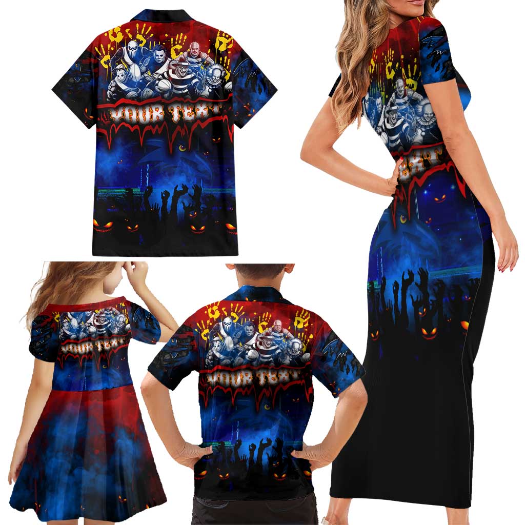 Step Into Horror Domain Crows Football Family Matching Short Sleeve Bodycon Dress and Hawaiian Shirt Halloween Horror Movie Characters - Aussie Hoodie