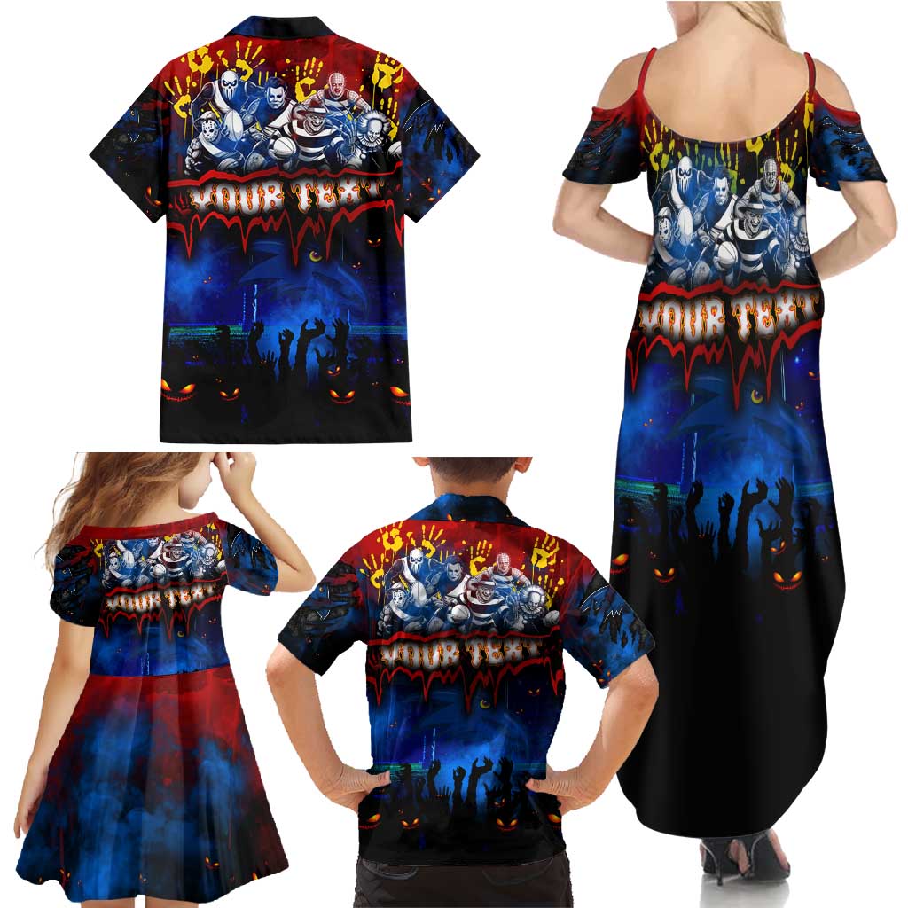 Step Into Horror Domain Crows Football Family Matching Summer Maxi Dress and Hawaiian Shirt Halloween Horror Movie Characters - Aussie Hoodie