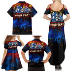 Step Into Horror Domain Crows Football Family Matching Summer Maxi Dress and Hawaiian Shirt Halloween Horror Movie Characters - Aussie Hoodie