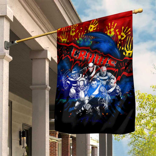 Step Into Horror Domain Crows Football Garden Flag Halloween Horror Movie Characters - Aussie Hoodie