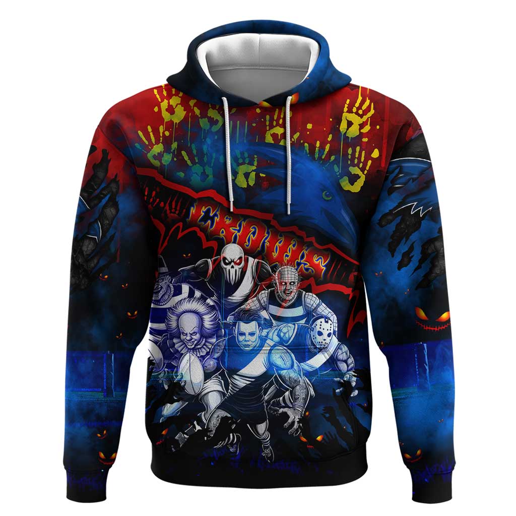 Step Into Horror Domain Crows Football Hoodie Halloween Horror Movie Characters - Aussie Hoodie