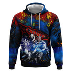 Step Into Horror Domain Crows Football Hoodie Halloween Horror Movie Characters - Aussie Hoodie