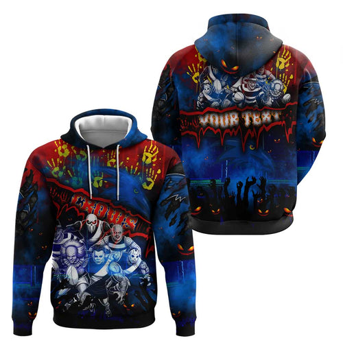 Step Into Horror Domain Crows Football Hoodie Halloween Horror Movie Characters - Aussie Hoodie