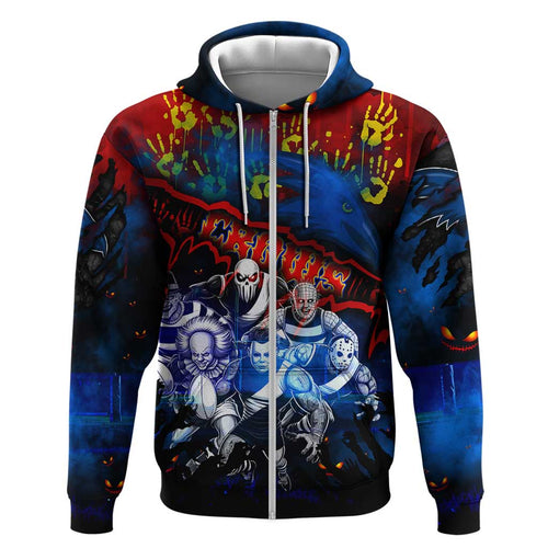 Step Into Horror Domain Crows Football Hoodie Halloween Horror Movie Characters - Aussie Hoodie