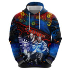 Step Into Horror Domain Crows Football Hoodie Halloween Horror Movie Characters - Aussie Hoodie