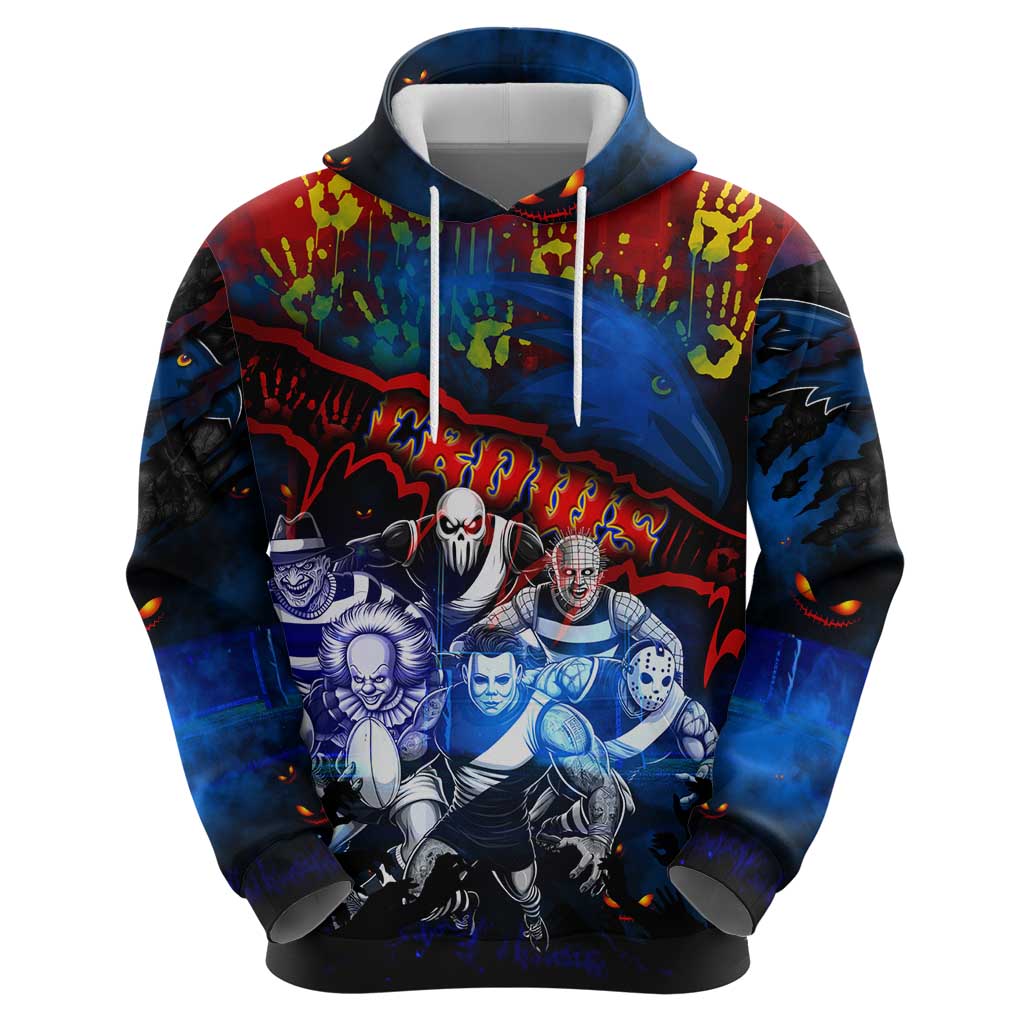 Step Into Horror Domain Crows Football Hoodie Halloween Horror Movie Characters - Aussie Hoodie